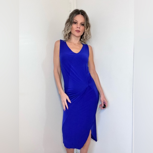 Zero + Maria Cornejo Asymmetric Knot Dress in Blue - Picture 6 of 13